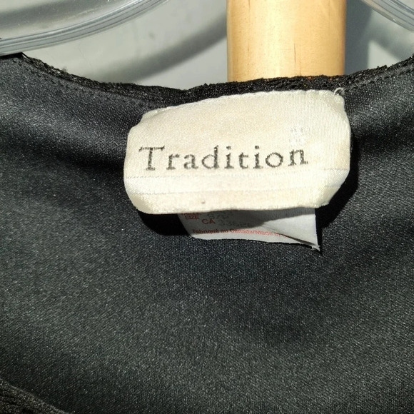 Vintage Tradition  Black Lace Long Sleeves Top Small - Picture 5 of 7